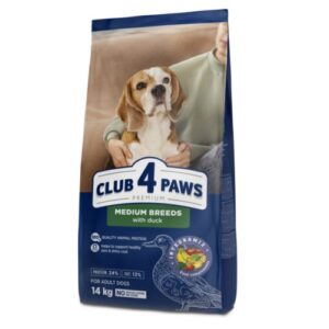 CLUB 4 PAWS PREMIUM VIDUTINIŲ VEISLIŲ  SUAUGUSIEMS ŠUNIMS SU ANTIENA. VISAVERTIS SAUSAS PAŠARAS.