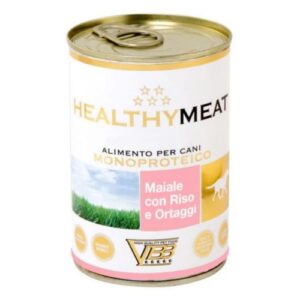 Healthymeat Maiale con Riso e Ortaggi ( su kiauliena ir ryžiais su daržovėmis) paštetas šunims 400g.