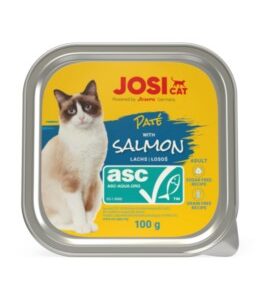 JosiCat Paté with ASC Salmon paštetas katėms su lašiša, 100 g.