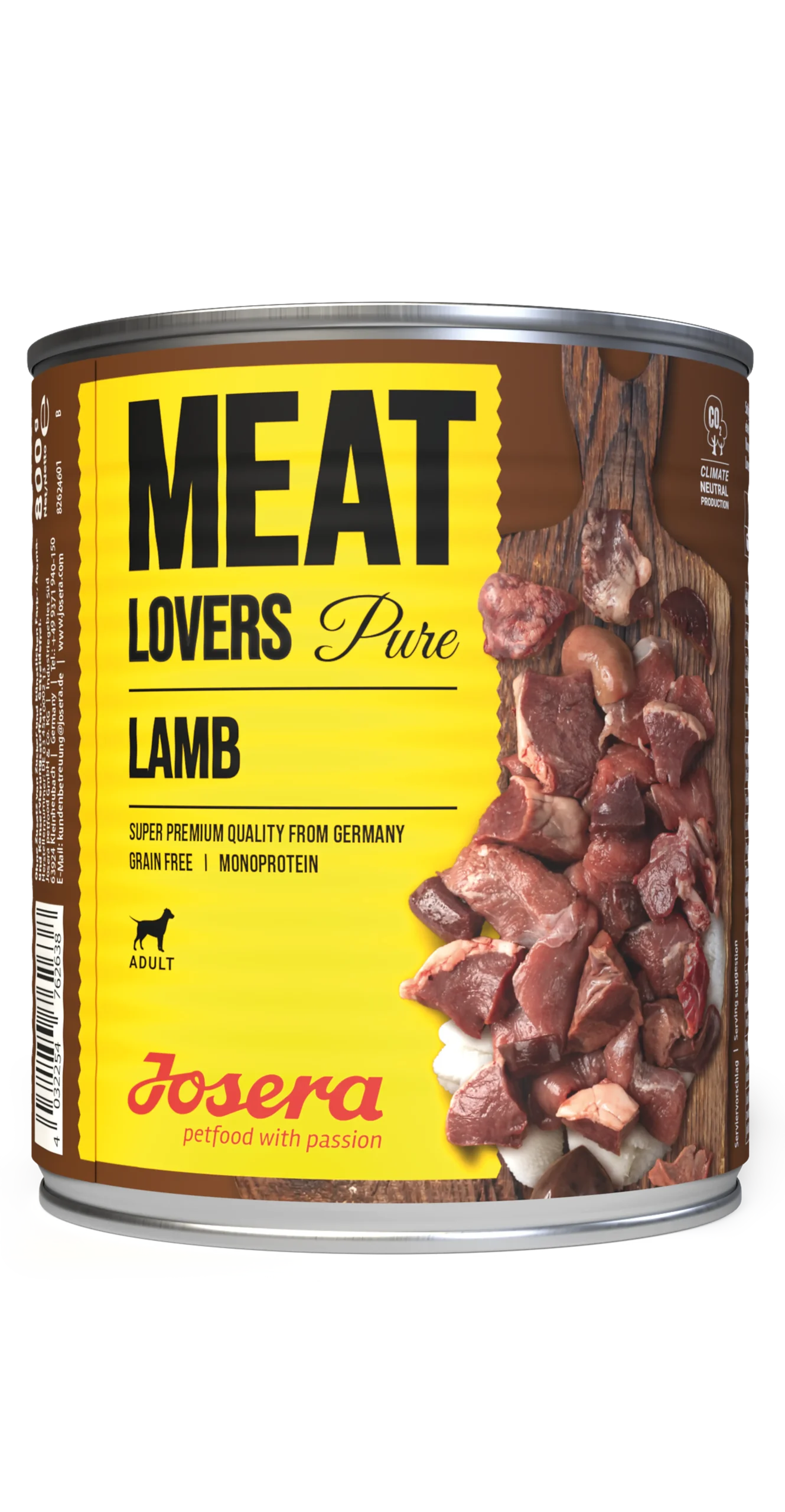 Josera Meat Lovers Pure Lamb konservuotas pašaras šunims su ėriena
