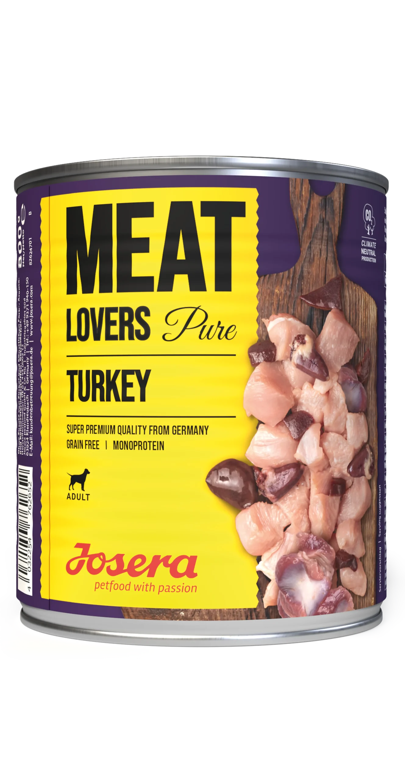 Josera Meat Lovers Pure Turkey konservuotas pašaras šunims su kalakutiena