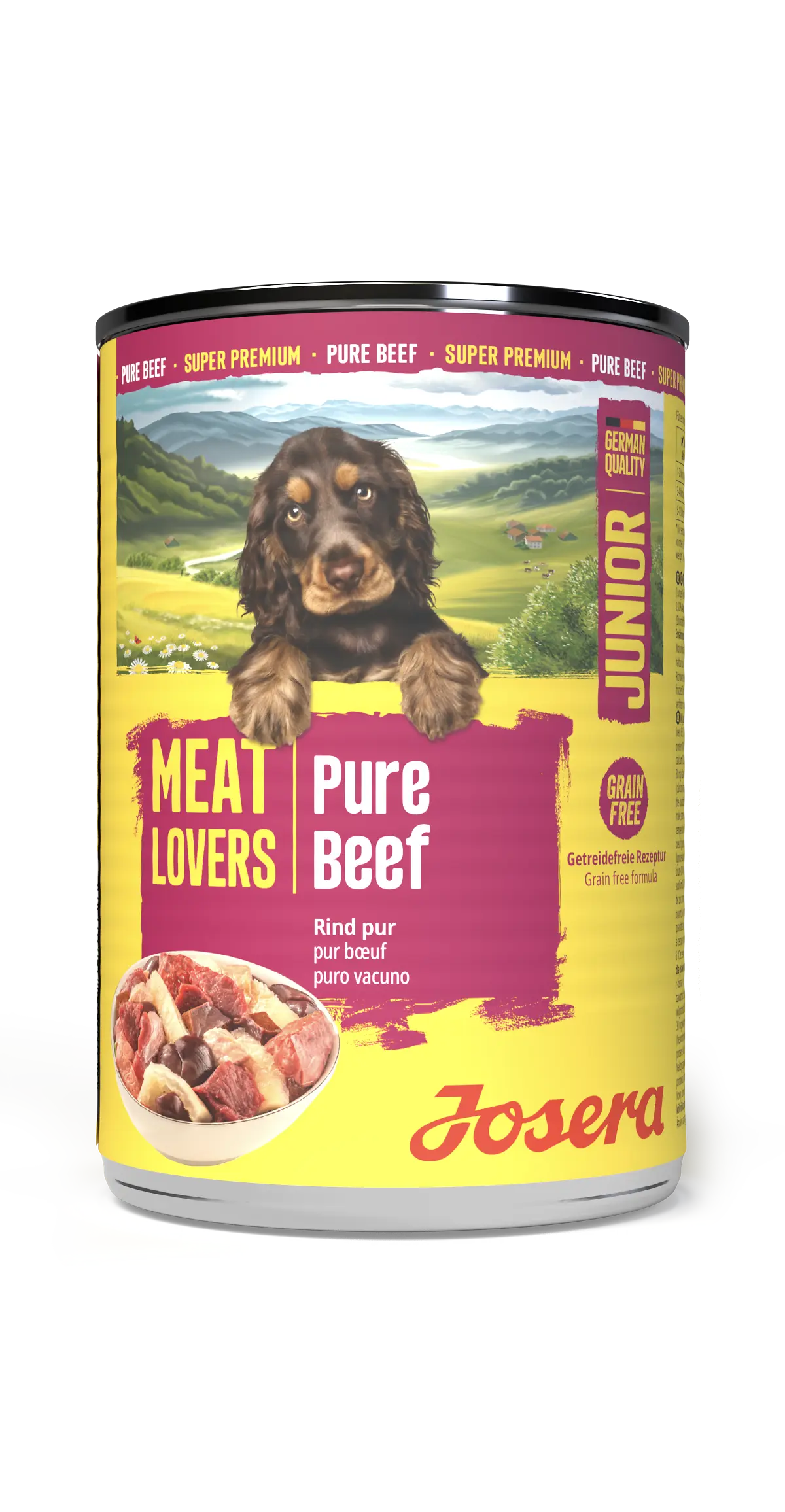 Josera Meat Lovers Junior Pure Beef konservuotas pašaras jauniems šunims su jautiena, 400 g