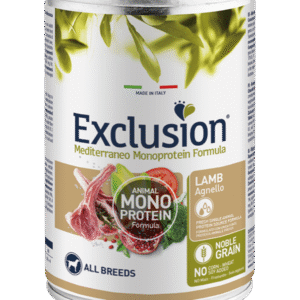 Exclusion Mono Protein Mediterraneo konservuotas pašaras šunims su ėriena, 400 g.