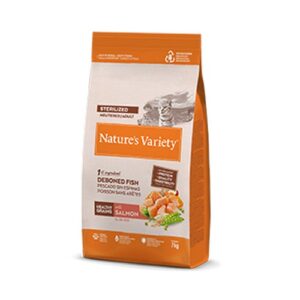 Nature’s Variety Healthy Grain Sterilized Cat su lašiša – sausas maistas sterilizuotoms katėms, 7 kg
