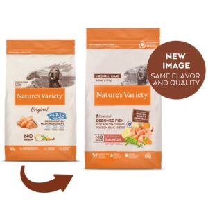 Nature’s Variety No Grain Adult Medium/Maxi su lašiša – sausas maistas vidutinių ir didelių veislių šunims, 10 kg