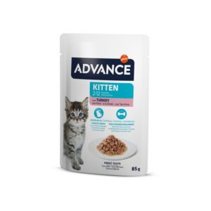 Advance Cat Wet Kitten Turkey – drėgnas maistas su kalakutiena kačiukams, 85 g × 12 vnt
