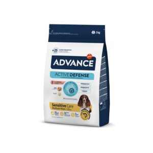 Advance Sensitive Medium/Maxi su lašiša ir ryžiais – sausas maistas jautriems vidutinių ir didelių veislių šunims 3 kg