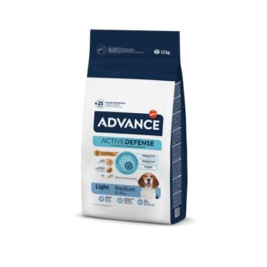 Advance Medium Light – sausas maistas antsvoriui linkusiems vidutinių veislių šunims, 12 kg