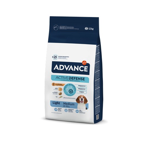 Advance Medium Light – sausas maistas antsvoriui linkusiems vidutinių veislių šunims, 12 kg