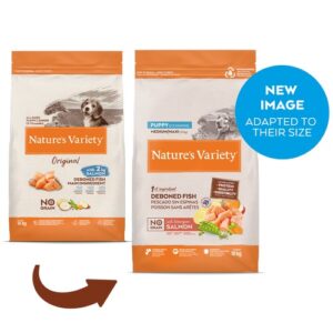 Nature’s Variety No Grain Puppy Medium/Maxi su lašiša – sausas maistas šuniukams, 10 kg