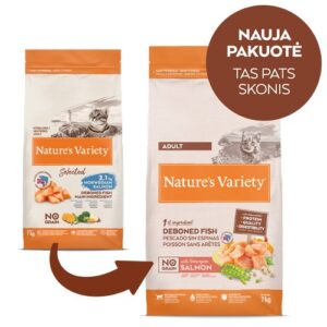 Nature’s Variety No Grain Adult Cat su norvegiška lašiša – sausas maistas suaugusioms katėms, 7 kg