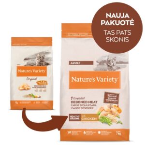 Nature’s Variety Healthy Grain Adult Cat su vištiena – sausas maistas suaugusioms katėms, 7 kg