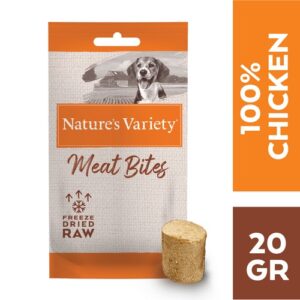 Nature’s Variety Meat Bites skanėstai šunims su vištiena, 20 g