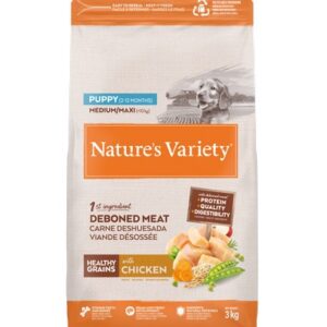 Nature’s Variety Healthy Grain Puppy Medium/Maxi su vištiena – sausas maistas šuniukams, 3kg.
