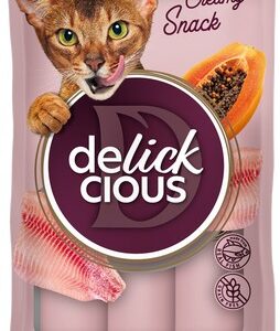 Delickcious™ kreminiai skanėstai katėms – dorada su papaja (4 × 15 g, 60 g)