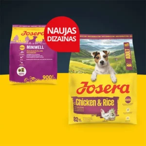 Josera Mini Chicken and Rice sausas pašaras mažų veislių šunims su paukštiena, 900 g.