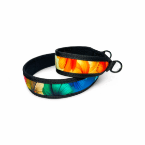 Ryškios gėlės – medžiaginis antkaklis su guma“ katėms ir mažiems šunims,,