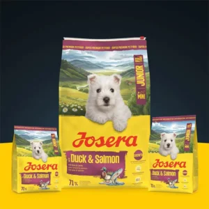 Josera MiniJunior Duck + Salmon sausas pašaras mažų veislių jauniems šunims su antiena ir lašiša, 10 kg