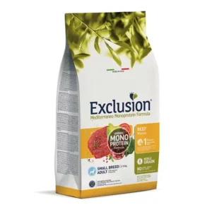 Exclusion Mono Protein Mediterraneo sausas pašaras mažų veislių šunims su jautiena, S, 2 kg