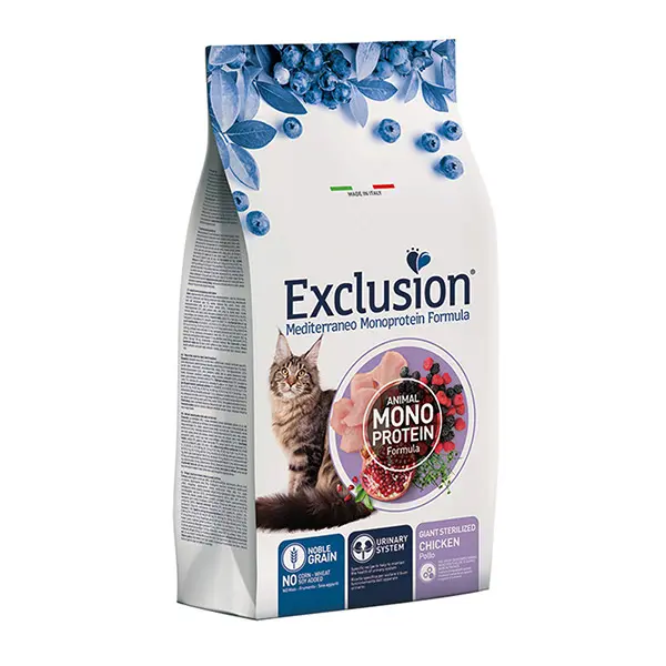 Exclusion ME MONO NOBLE GRAIN sausas pašaras sterilizuotoms didelėms katėms, su vištiena, 1,5kg