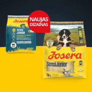 Josera Sensi Junior sausas pašaras jautriems jauniems šunims su antiena ir lašiša, 900 g.