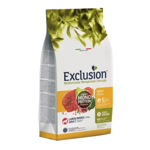 Exclusion Mono Protein Mediterraneo sausas pašaras didelių veislių šunims su jautiena, L, 12 kg