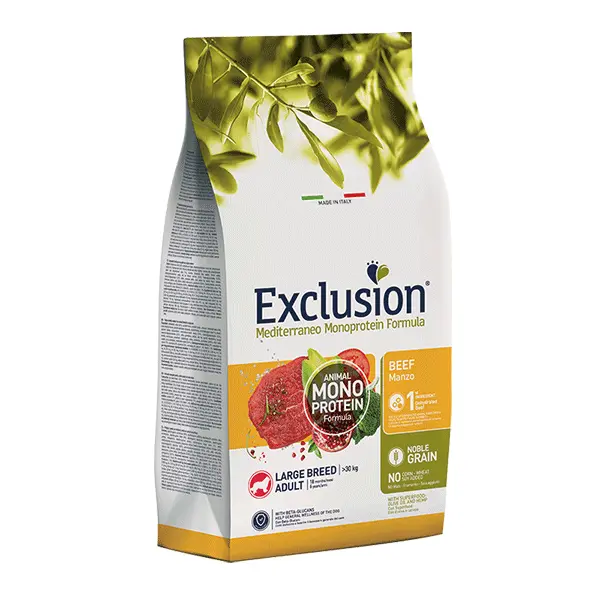 Exclusion Mono Protein Mediterraneo sausas pašaras didelių veislių šunims su jautiena, L, 12 kg