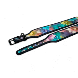 Šunų antkaklis su sagtimi 5 cm – paminkštintas, reguliuojamas Blankios gėlės