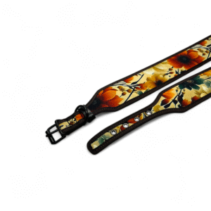 Šunų antkaklis su sagtimi 5 cm – paminkštintas, reguliuojamas Rudos gėlės