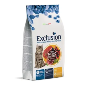 Exclusion Mono Protein Mediterraneo sausas pašaras katėms su jautiena 1,5 kg