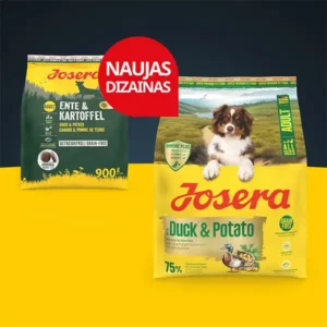 Josera A/S Duck + Potato begrūdis sausas pašaras šunims su antiena ir bulvėmis, 900 g.