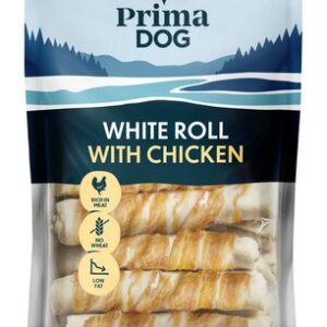 PrimaDog baltas odos suktinis su vištiena 13 cm, 15 vnt - 550 g