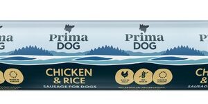 PrimaDog vištienos dešra šunims su ryžiais 800