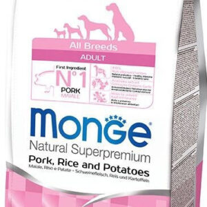 Monge spec. line adult sausas pašaras suaugusiems šunims su kiauliena, ryžiais ir bulvėmis 2,5kg