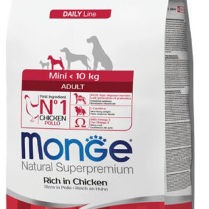 Monge Dry Dog Mini Adult 3 kg sausas pašaras mažų veislių suaugusiems šunims su vištiena 3kg