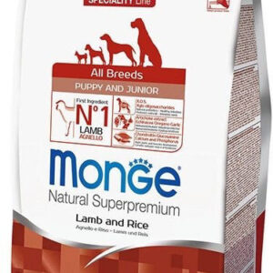 Monge puppy sausas pašaras (ėriena ir ryžiai) 12kg