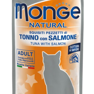 Monge Natural kons. pašaras suaugusioms katėms tunas, lašiša želėje 80g
