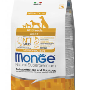 Monge spec. line monoprotein adult sausas pašaras visų veislių suaugusiems šunims su kalakutiena, ryžiais, bulvėmis 2,5kg