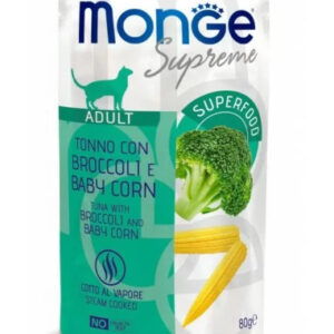 Monge SUPREME - Cat Wet Pouches Tuna with broccoli and baby corn - Adult 80g
