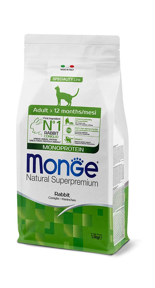 Monge Monoprotein Rabbit super premium pašaras katėms su triušiena 1,5kg