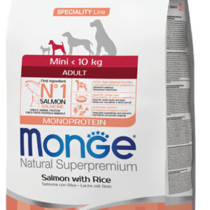 Monge mini adult sausas pašaras (lašiša ir ryžiai) 2,5kg