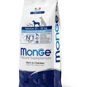 Monge medium puppy sausas pašaras (vištiena) 12kg