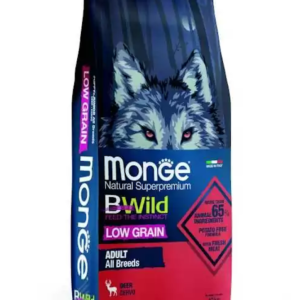 Monge BWILD All Breeds Adult susas pašaras šunims su elniena 12 kg