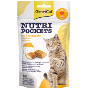 GimCat Nutri Pockets with Cheese & Taurine skanėstai katėms su Sūriu ir Taurinu 60g