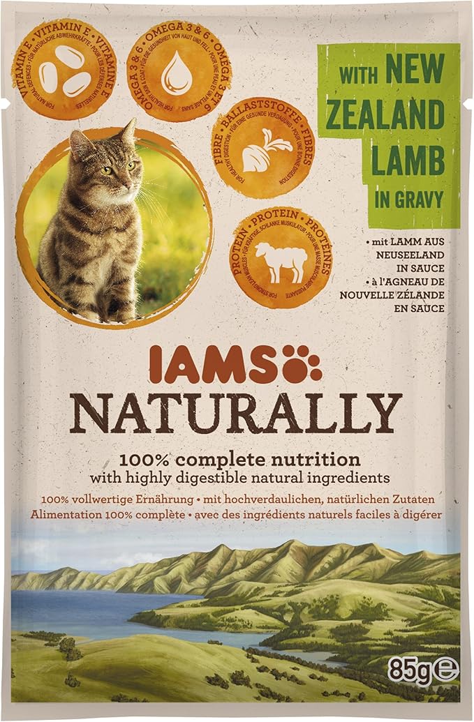 IAMS Naturally Adult konservuotas pašaras katėms su su ėriena 85g