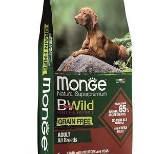 Monge Dry Dog BWILD Grain Free - All Breeds Adult Lamb Potatoes Peas 12kg