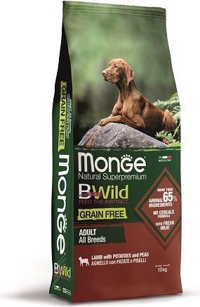 Monge Dry Dog BWILD Grain Free - All Breeds Adult Lamb Potatoes Peas 12kg