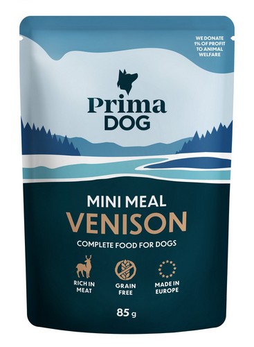 PrimaDog Mini Stirnienos ėdalas šunims 85 g x 24 vnt
