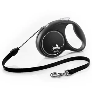 FLEXI pavadėlis šuniui Black Design M virvinis 5m, juodas